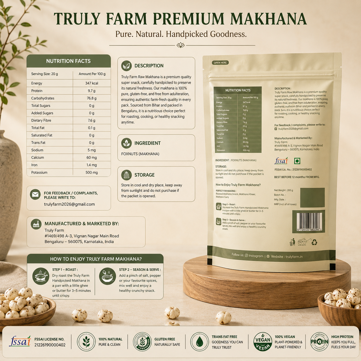 premium raw makhana premium raw makhana specifications